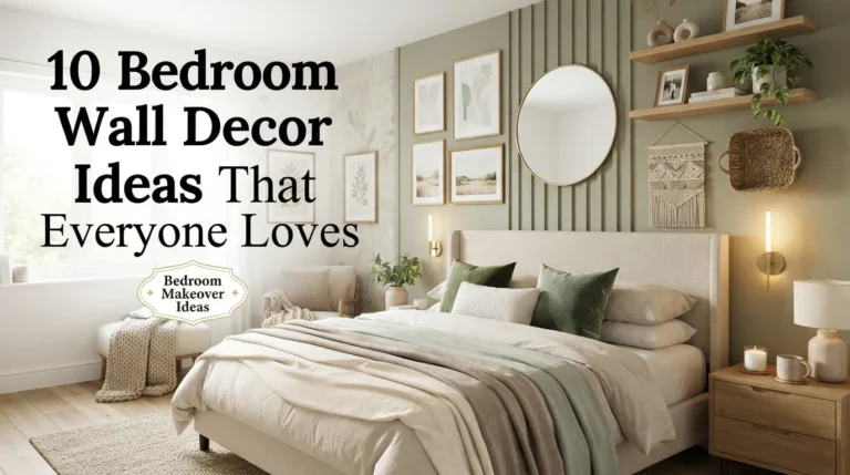 Minimalist bedroom with one oversized artwork, clean walls, and thoughtfully styled décor.
