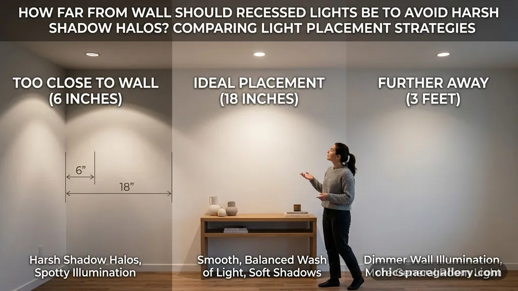 Comparing Light Placement Strategies - How Far from the Wall Should Recessed Lights Be to Avoid Harsh Shadow Halos?