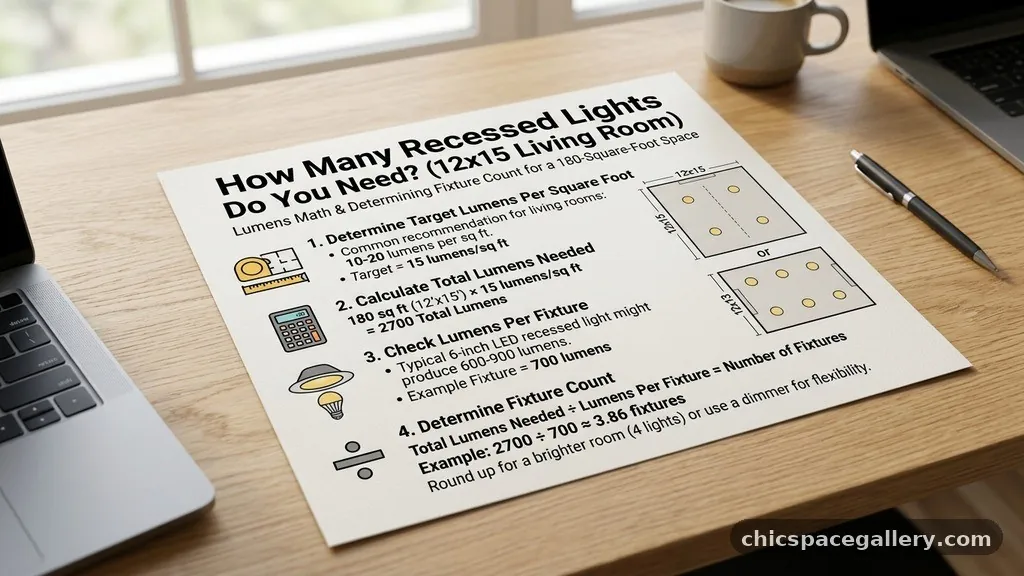 Determining the Fixture Count for a 180-Square-Foot Space - How Many Recessed Lights Do You Need for a 12x15 Living Room? (Lumens Math)