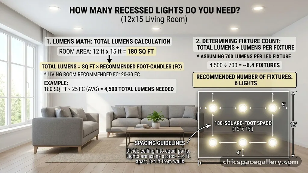 How Many Recessed Lights Do You Need for a 12x15 Living Room? (Lumens Math)