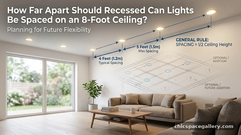 Planning for Future Flexibility - How Far Apart Should Recessed Can Lights Be Spaced in an 8-Foot Ceiling?