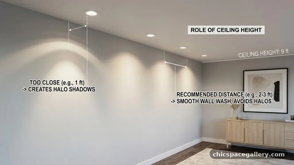 The Role of Ceiling Height - How Far from the Wall Should Recessed Lights Be to Avoid Harsh Shadow Halos?