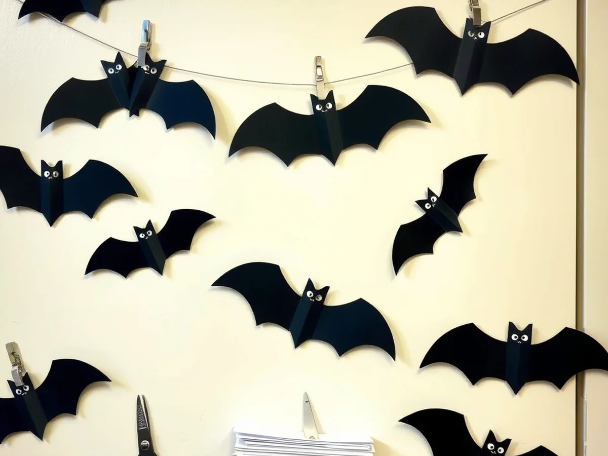 Quick and Budget Friendly Paper Craft Accents - diy halloween door decor ideas