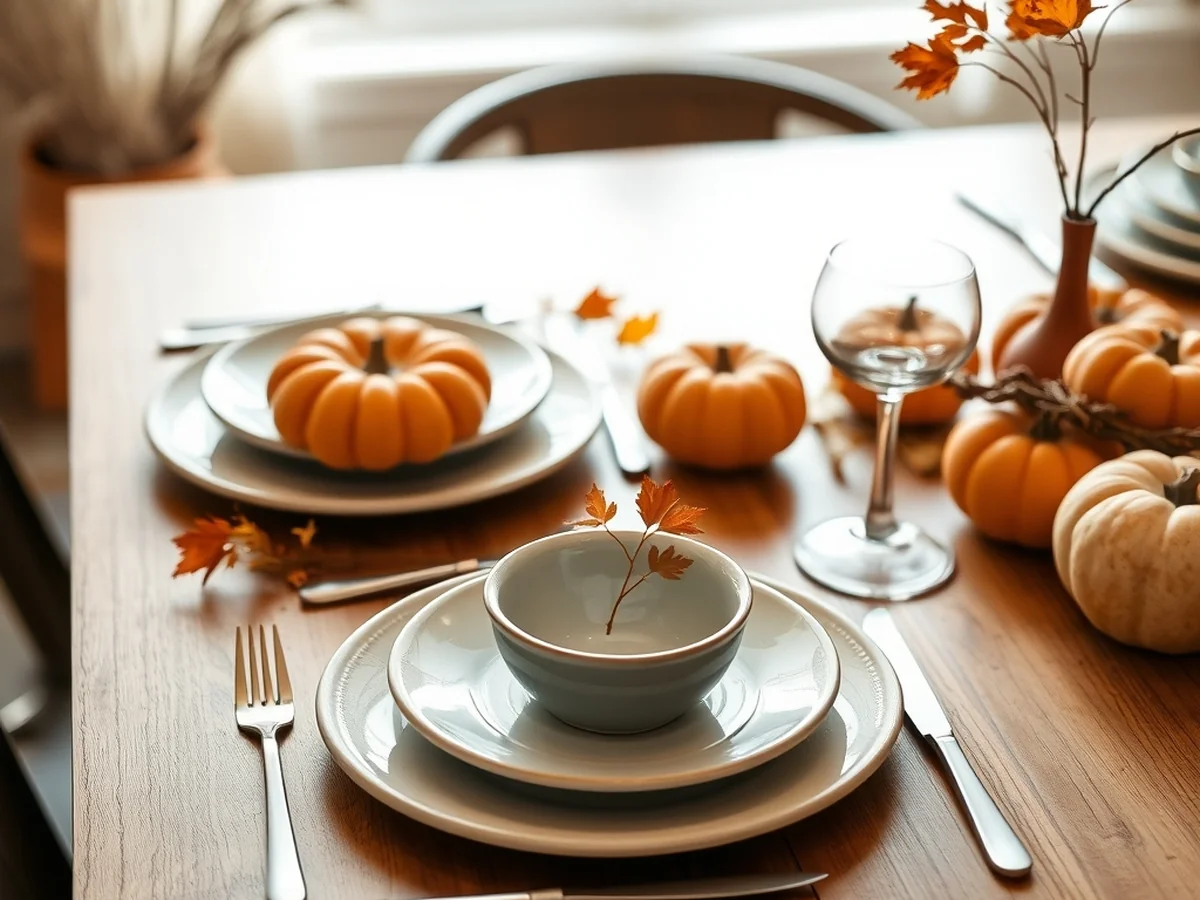 Adding Seasonal Fall Tableware - Fall Dining Table Decor Ideas