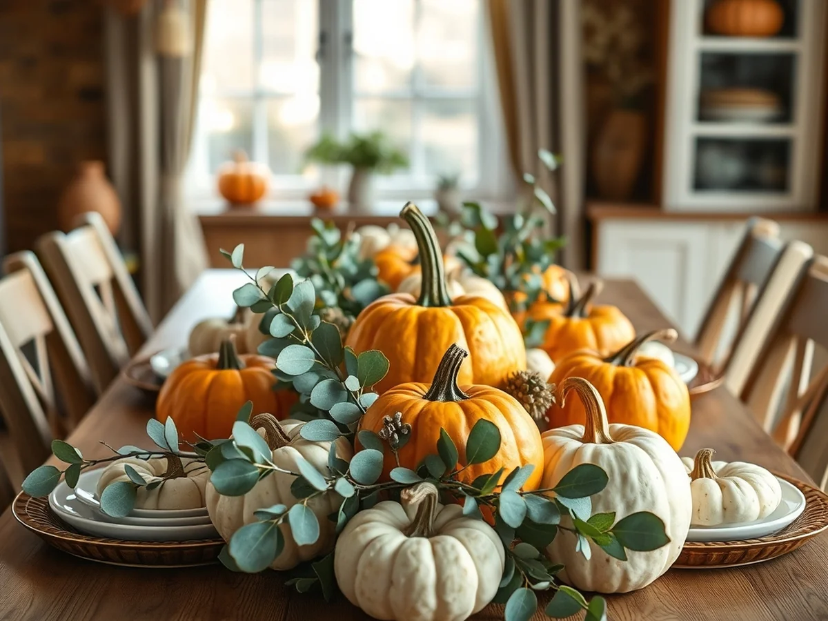 Incorporating Natural Elements Like Pumpkins and Gourds - Fall Dining Table Decor Ideas