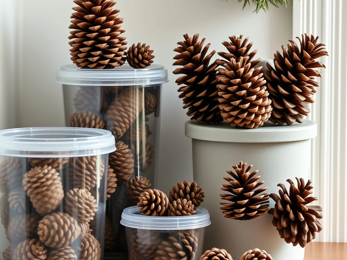 Store pinecone accents - Fall Entryway Table Decor Ideas