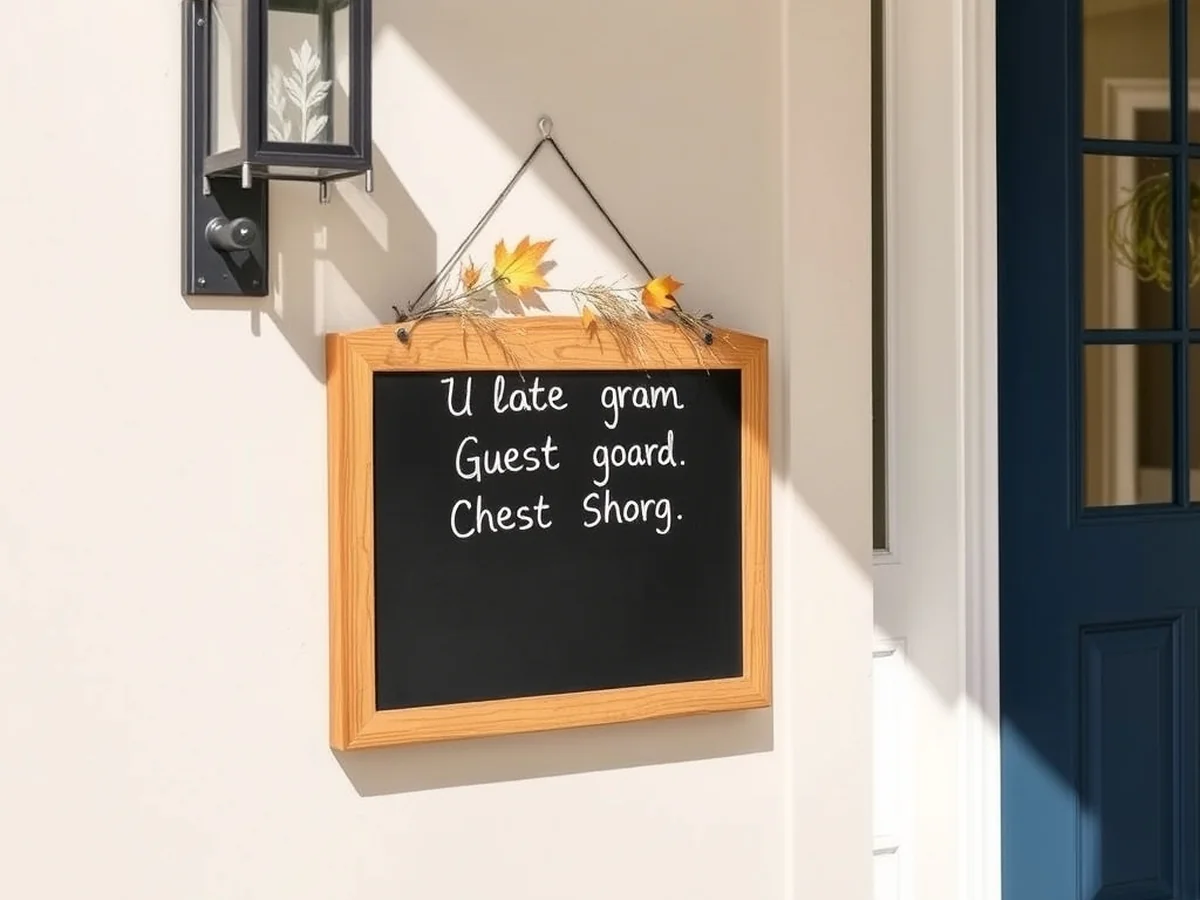Idea 10: Interactive Guest Greeting Board - Fall Front Door Decor Ideas