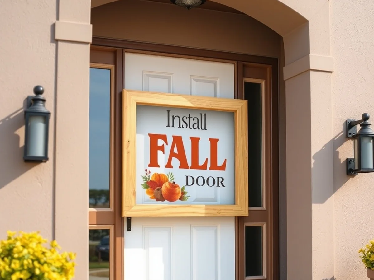 Install Fall Door Sign - Fall Front Door Decor Ideas