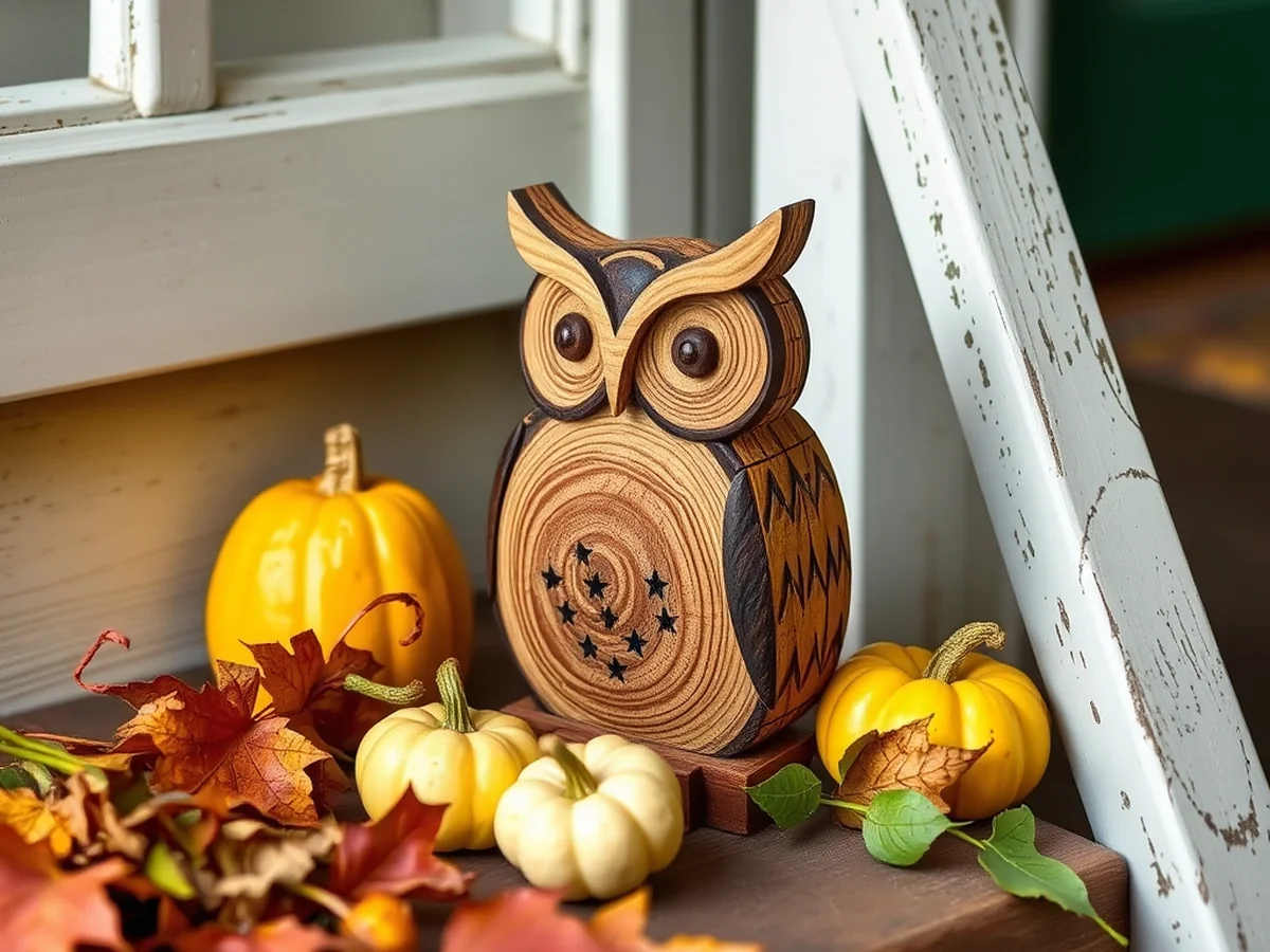Crafting a Handmade Touch with the DIY Wood Slice Owl - Fall Outdoor Decor Ideas
