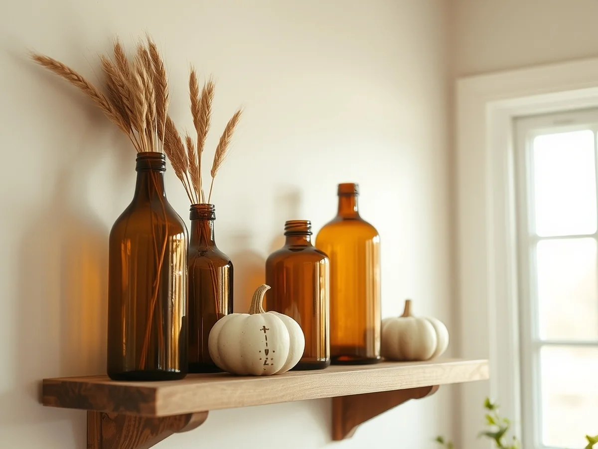 Budget Friendly Fall Decor and DIY Styling Techniques - Fall Shelf Decor Ideas