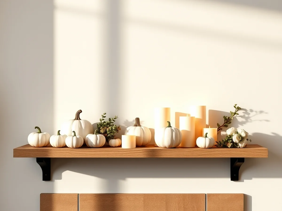 Creative Ways to Style with Pumpkins and Candles - Fall Shelf Decor Ideas
