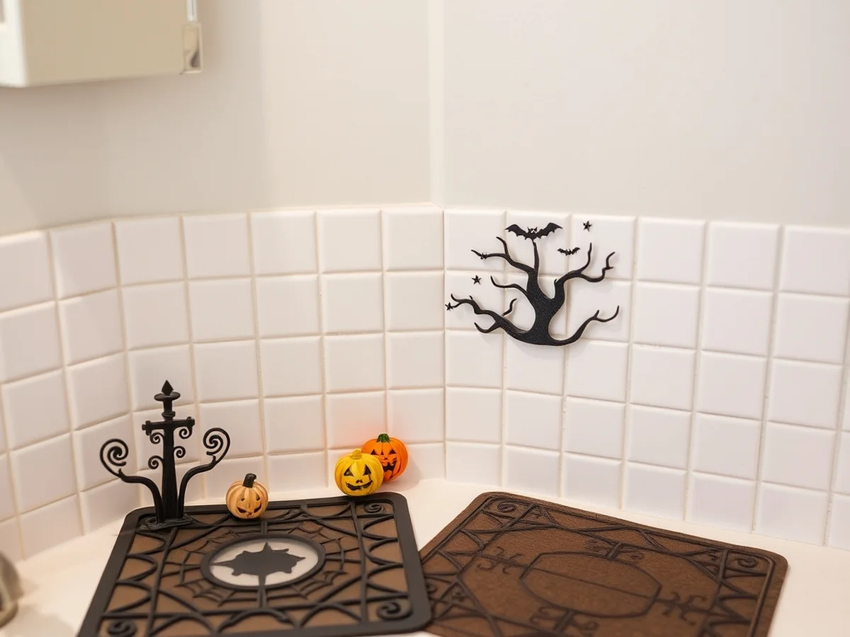 Protecting Surfaces With Protective Mats - halloween bathroom decor ideas