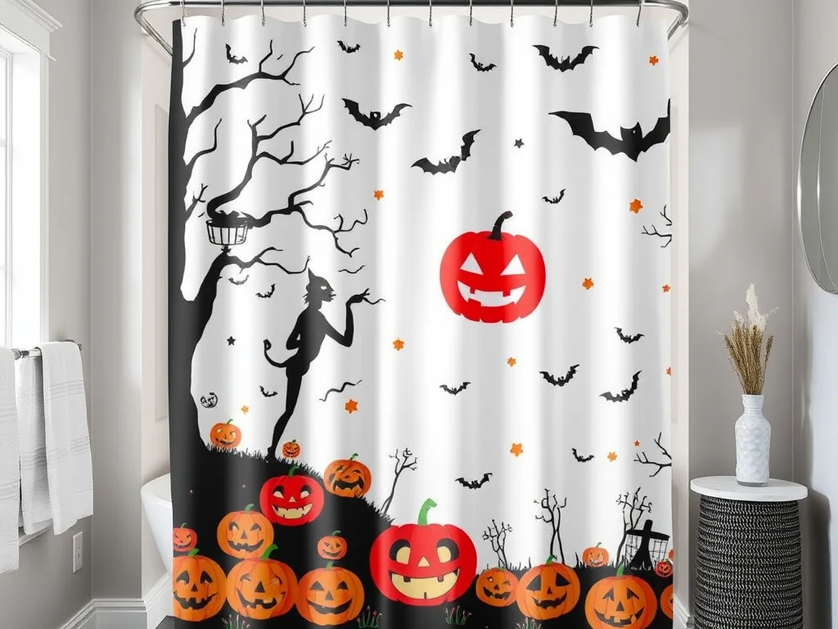 Setting the Scene with Halloween Bathroom Shower Curtains - halloween bathroom decor ideas