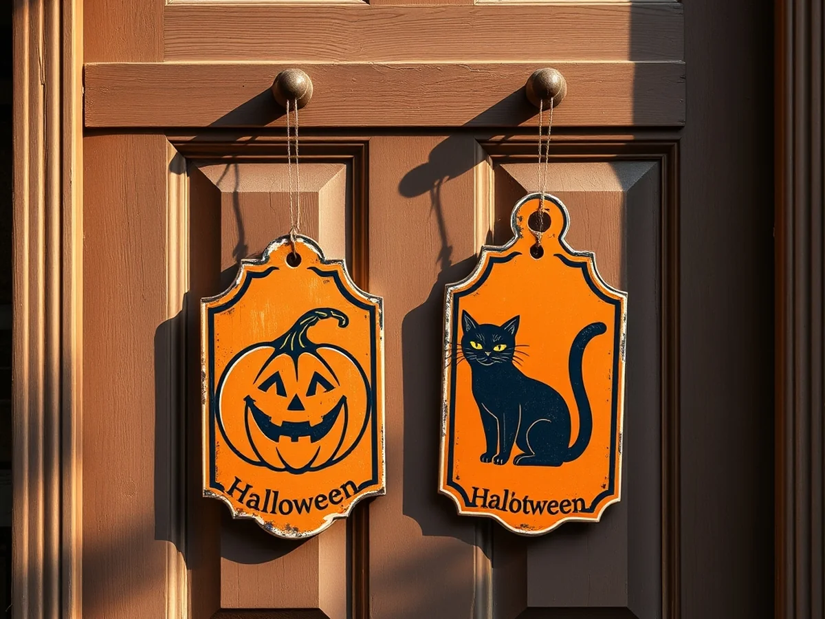 Classic Vintage Halloween Door Hanger Designs - halloween door hanger ideas