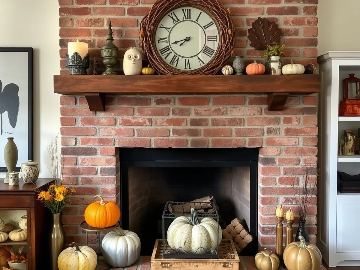 Creative Upcycling and Unexpected Decor Accents - halloween fireplace decor ideas